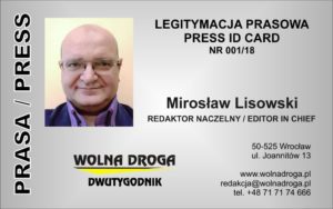 Mirosław Lisowski - legitymacja prasowa